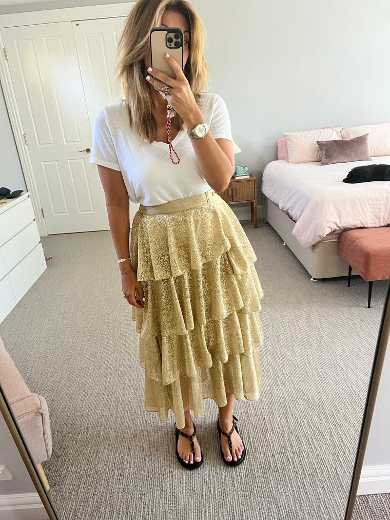 Luxe de Valentina - Roma ruffle midi skirt