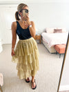 Luxe de Valentina - Roma ruffle skirt gold