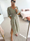 Sadhu - Stripe kaftan jade *pre-loved*