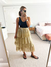 Luxe de Valentina - Roma ruffle skirt gold