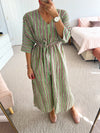 Sadhu - Stripe kaftan jade *pre-loved*